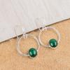 Малахит Драгоценный Камень 925 Стерлинговое Серебро Ручная Работа Серьги-Крючки 1.37" Подарок Ювелирные Изделия EE-67-25