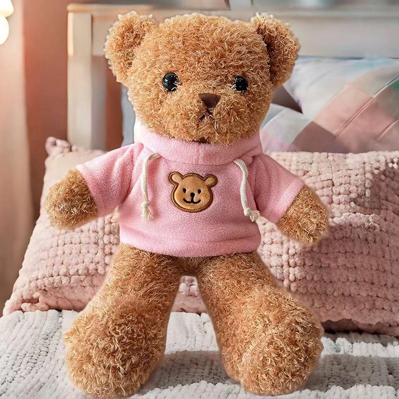 Plush Teddy Bear Gift Set: Birthday Ring Toss Doll & Sweater Bouquet, Perfect for Children's Day