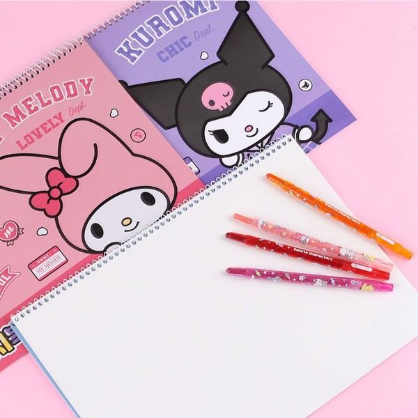 Sanrio Children's Sketchbook 130G Kuromi Purple 10p Random Delivery, 10 Sheets