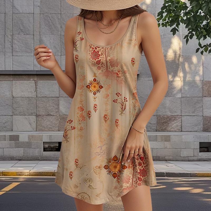 Женское платье из двух частей с рисунком в виде цветка розы, без рукавов, с круглым вырезом, свободное, мягкое и удобное, большого размера