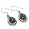Natural Labradorite Gemstone 925 Solid Sterling Silver Gift Earring 1.25" D4o77