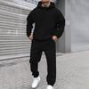 Men's Solid Colour Hooded Long Sleeve Sweatshirt Home Trousers Running Suit