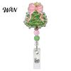 Christmas Badge Holder Retractable Reel, 360 Degree Smooth Rotating Clip, Employee Id Clip Waterproof Acrylic for ID Cards And Keys Medical Reel