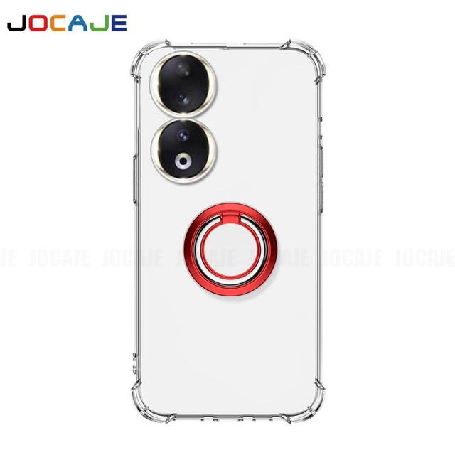 Мягкий прозрачный чехол с подставкой для кольца для Honor 90 Pro 90 Lite 80 70 60 50 30 20 Pro Plus, прозрачный кронштейн-держатель, подушка безопасности, защитная задняя крышка телефона, капа
