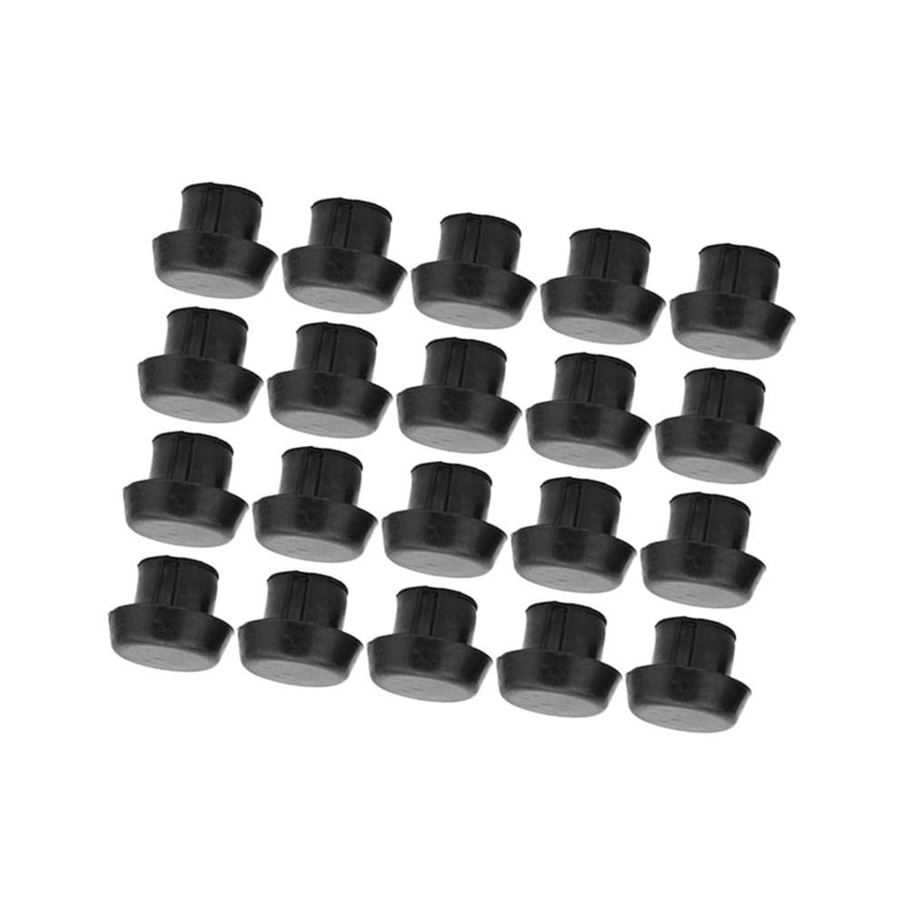 20pcs Protective Billiard Cue Rubber Plug Black Billiard Tail Cover  Billiards Game
