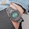 Весна 2025 Новые Мужские Роскошные Деловые Наручные часы из нержавеющей стали Винтажные Часы с кварцевым механизмом с резными узорами для мужчин Relogio