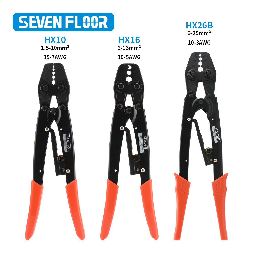 HX-10 Spine Wheel Type Labor-saving Terminal Crimping Tools for 1.25-10mm2 10-6AWG Terminal Electrician Specific Crimping Pliers