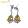 Earrings for Women 925 Sterling Silver 8*10MM Natual Citrine Stud Earrings Wedding Party Fine Jewelry