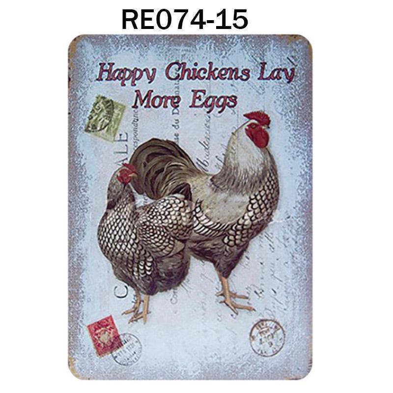 Happy-Hens свежие яйца металлическая жесть плакат куры фермерский магазин плакат винтажный ресторан настенный декор ретро таблички знаки 2030 см