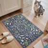 Insect Botanical Washable Rugs Green Area Rugs for Living Room, Non Slip Rug for Bedroom, Boho Indoor Dining Room Carpet for
