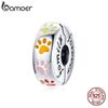 BAMOER Стерлингового Серебра 925 пробы красочные зажим для лапы стопор Шарм-бусина для оригинального браслета женские модные украшения