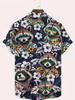Men'S Colorful Raccoon Print Short-Sleeve Shirt, Suitable for Casual And Vacation Wear, Fashionable Top Available in Two Color Options, Plus Size