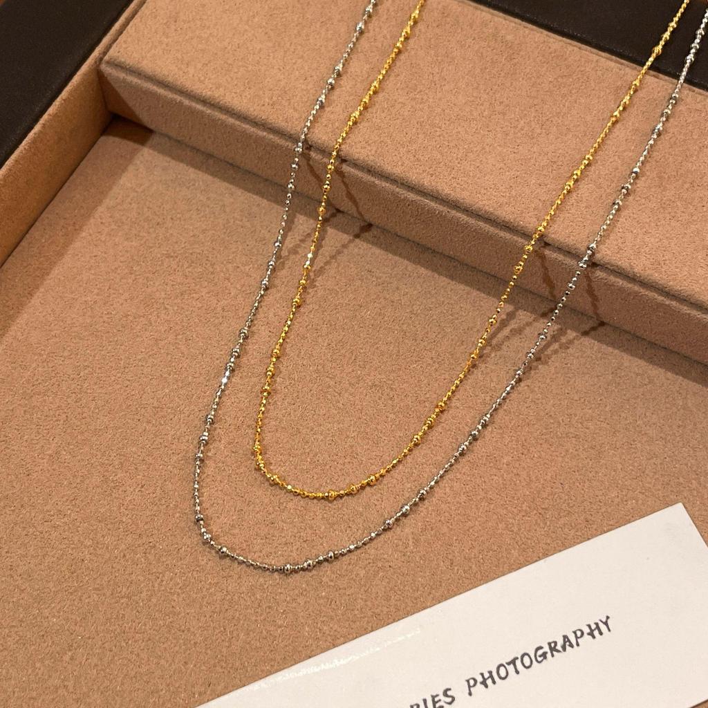 Японский Изысканный Choker из Стерлингового Серебра S925 в Форме Звезды, Позолоченный 18K, Супер Блестящая Граненная Цепочка с Бусинами