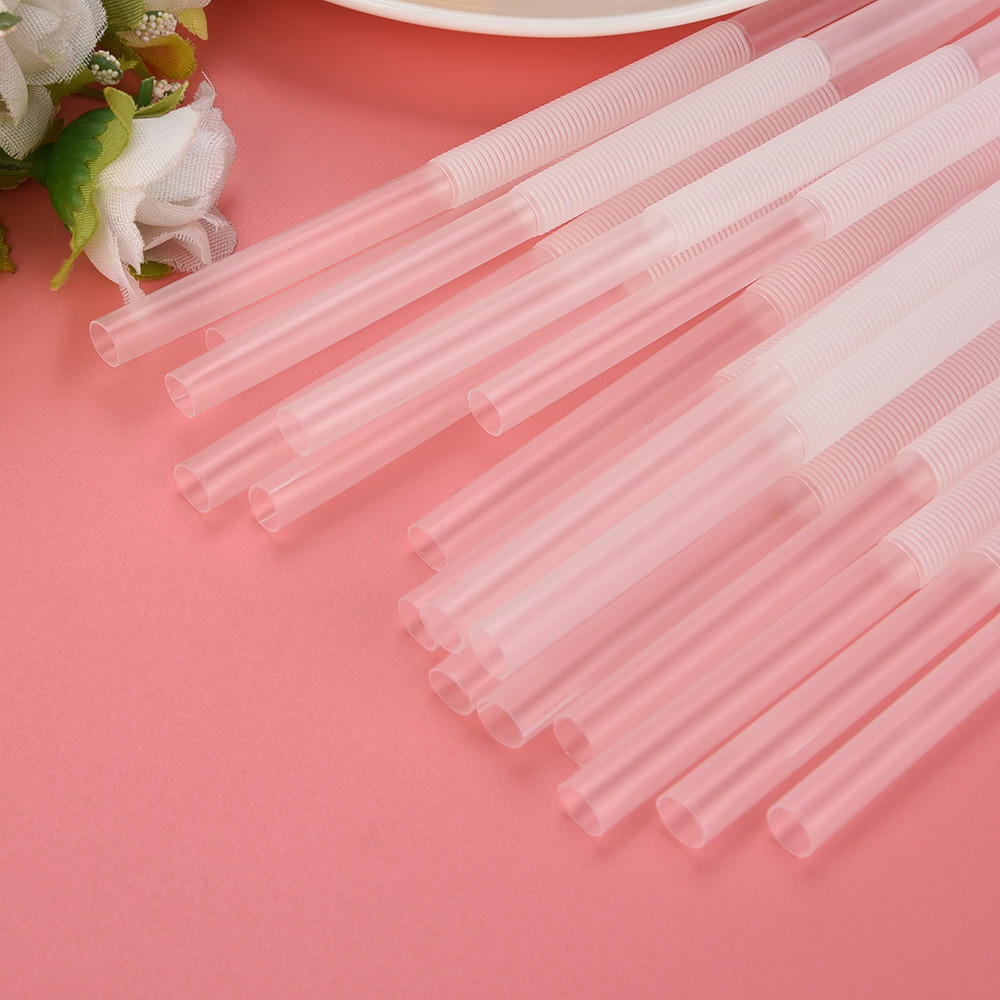 100 Pack Clear Long Flexible Drinking (260mm) for Wedding Parties, Events and Everyday Use