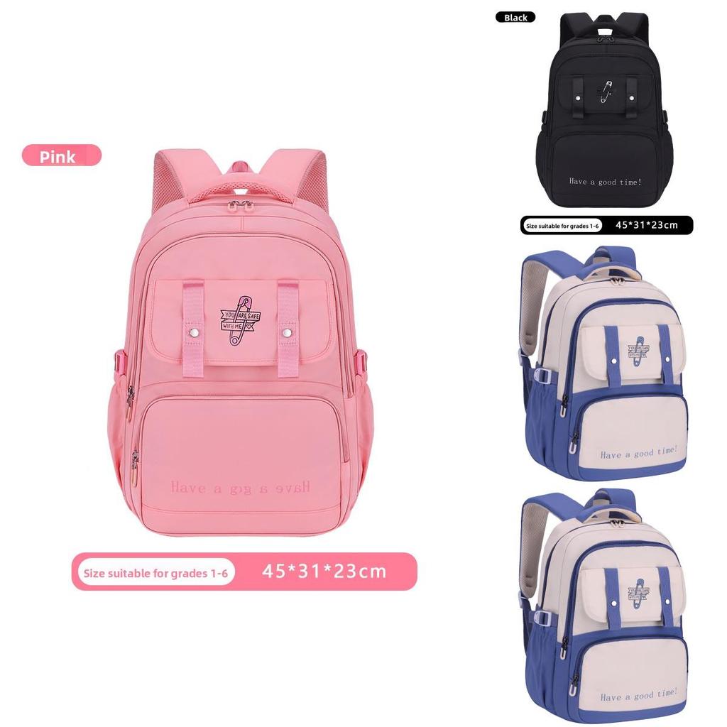 Letter University Student Backpack For Girls With Breathable Nylon Fabric And Ultralight Design For School Days