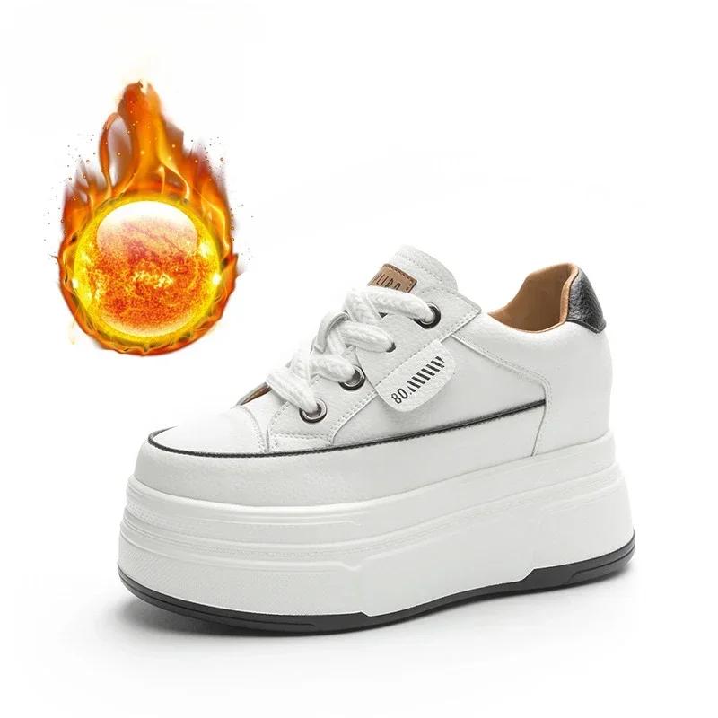 9 см натуральная кожа платформа кроссовки танкетка обувь для женщин дышащие кроссовки осенняя повседневная обувь скрытый каблук zapatillas mujer