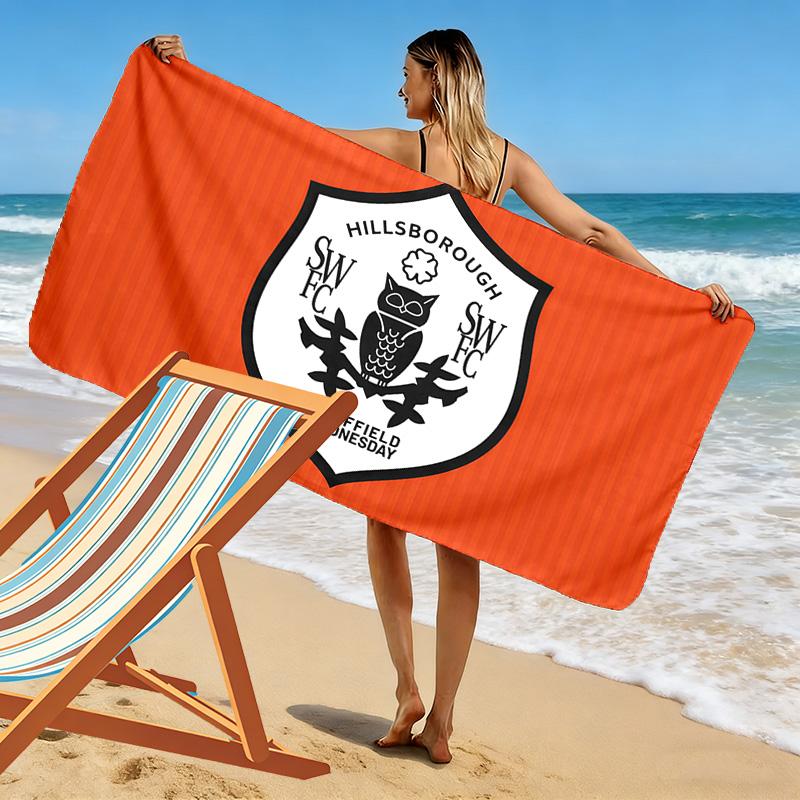 Sheffield Wednesday Print Beach Towel, Large Soft Quick Dry Towel for Beach Camping Swimming