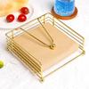 Vintage Square Tissue Box Holder Paper Storage Rack Paper Box Tray Countertop Table Tissue Paper Dispenser Napkin Organizer