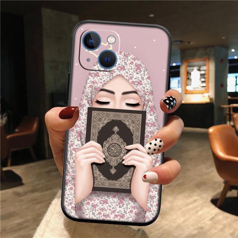 Islamic Muslim Girls Hijab New High-End Shell Phone Case for iPhone 16 15 14 13 12 Pro Max Plus Mini