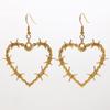 Gothic Vintage Punk Exaggerated Thorns Big Heart Earrings for Women Fashion Hip Hop Band Street Party Jewellery Gift