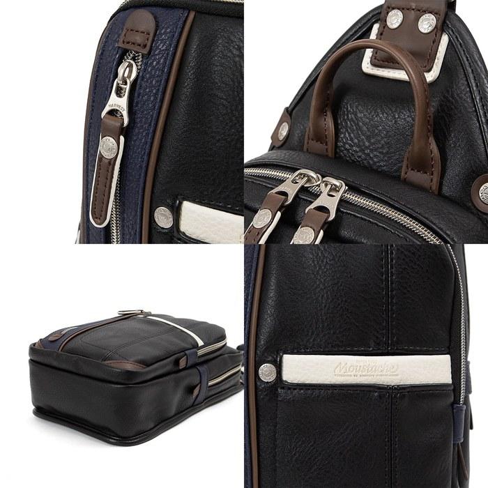 [Mustache] Body Bag/One-Shoulder YVQ5985 (Black Navy) 29cm x 18cm x 9cm