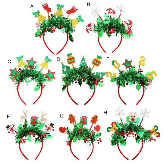 Рождественская повязка на голову праздничный макияж обруч для волос мультфильм снеговики олени Санта шапки повязка на голову для