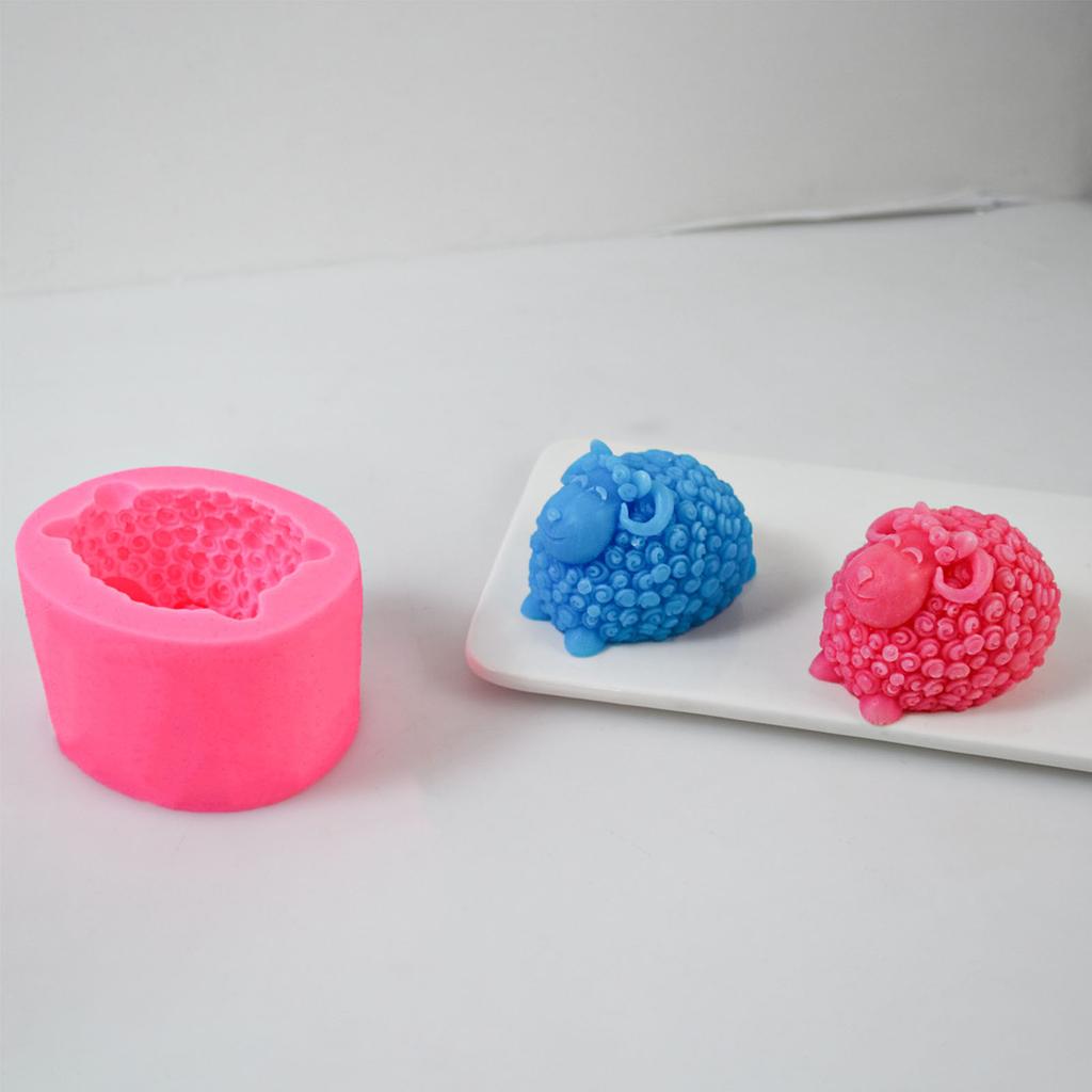 3D силиконовая форма для свечей с изображением овцы, ручная работа, ароматерапевтические свечи, поставки для изготовления гипсового мыла, силиконовая форма, 3d форма из смолы для рукоделия