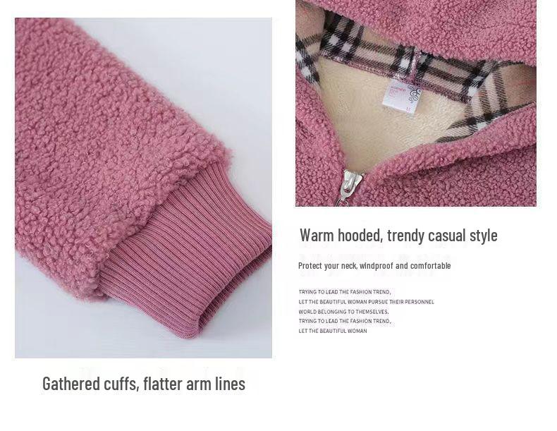 Женское зимнее пальто миди из овечьей шерсти большого размера - Мода, омолаживающая