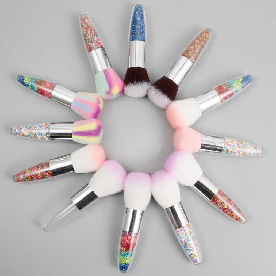 Кисть для макияжа с одной ромбовидной прозрачной ручкой, рассыпчатая кисть для пудры, коническая, пухлая, с кристаллами, зыбучий песок, ручка для дизайна ногтей, специальная кисть для пыли
