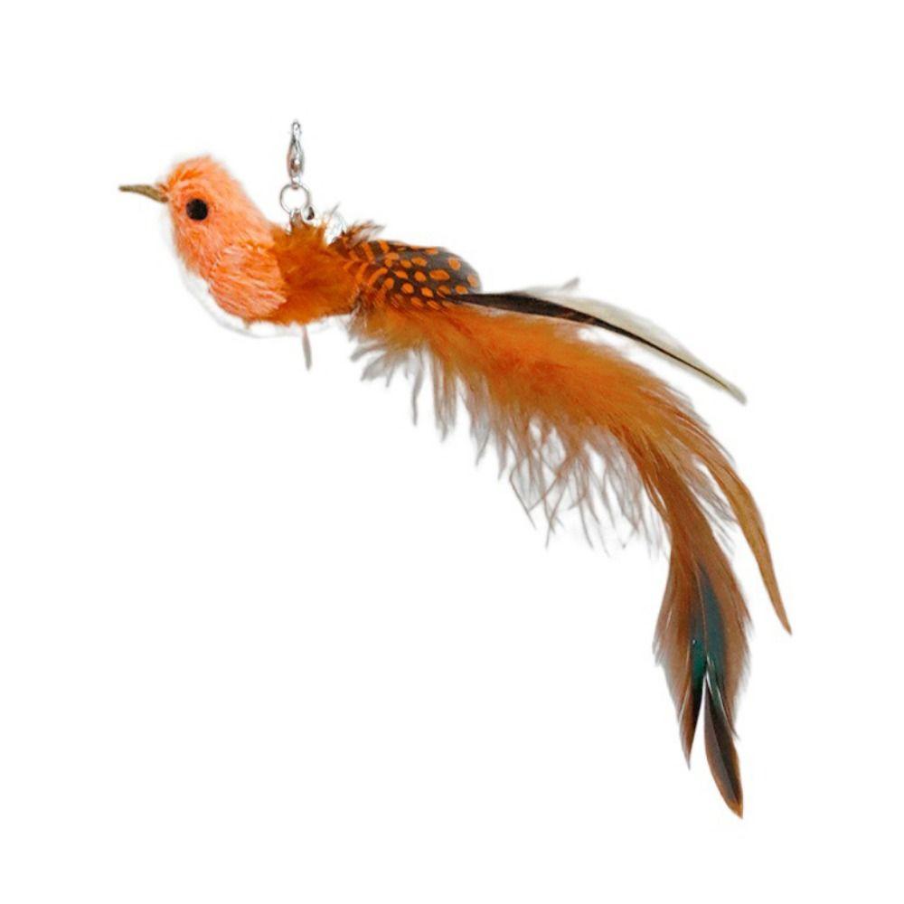 Funny Simulation Feather Bird Sucker Cat Stick Toy Playing Teaser Wand Replacement Head Interactive Cat Toy Cat Supplies