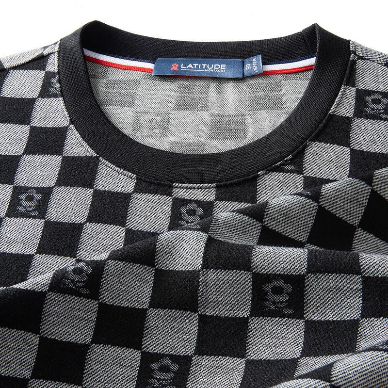 Montagut Men's Checkboard Jacquard Round Neck Sweatshirt