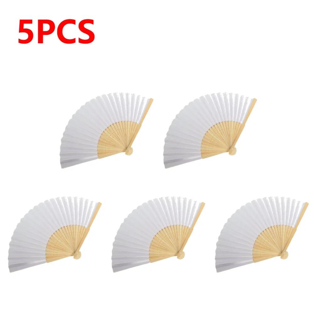 1-50 шт. Складной веер из бумаги и бамбука для поделок, взрослых, детей, для практики каллиграфии и живописи, пустой белый складной веер, свадебные подарки