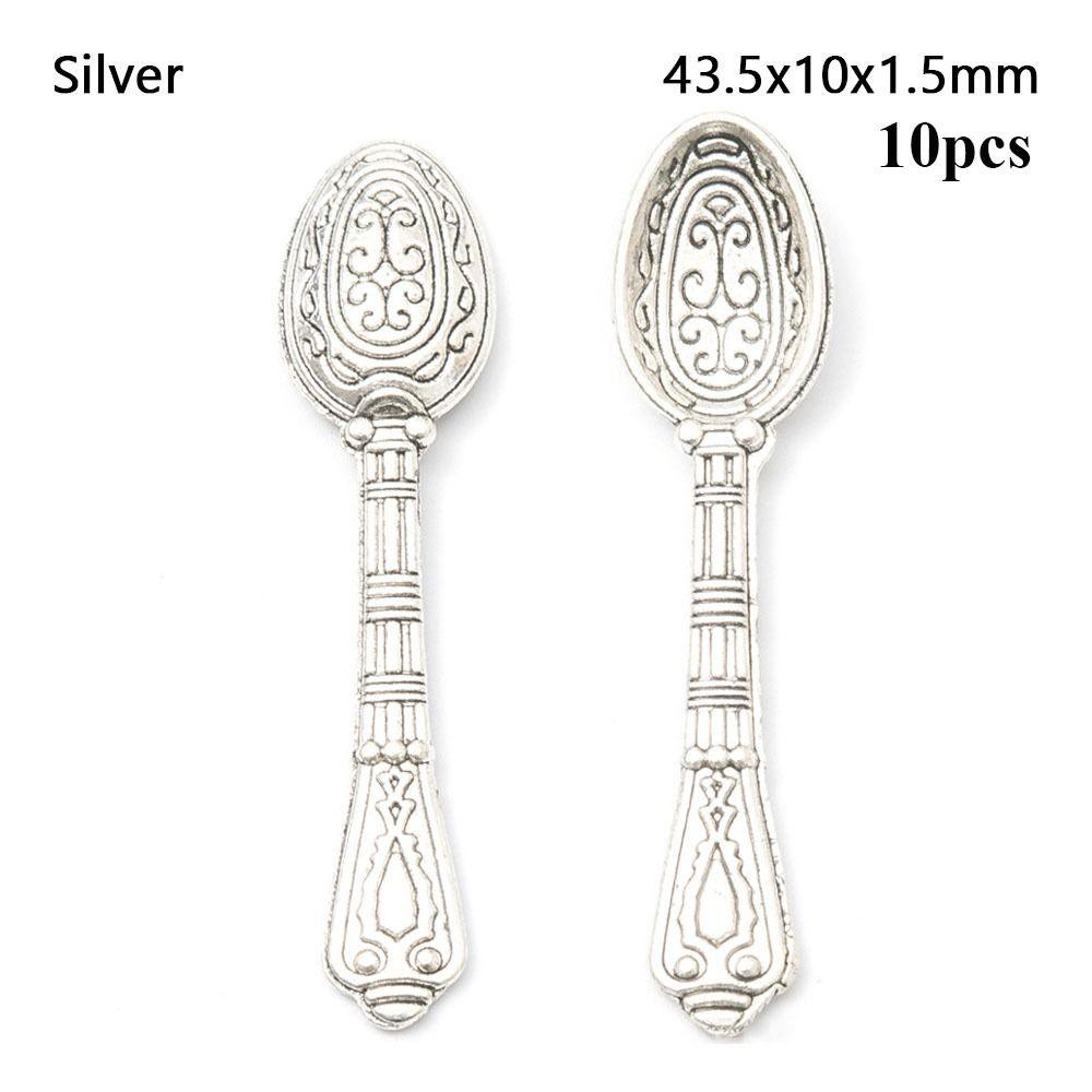 5/10pcs ABS Plastic Vintage Cutlery Spoon Mini Simulation Spoon  Dollhouse Miniatures Decoration