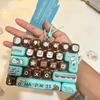 26-Key Decompression Button Toy Transparent Dual-Tone Keyboard Keychain  Kids Bag Pendant