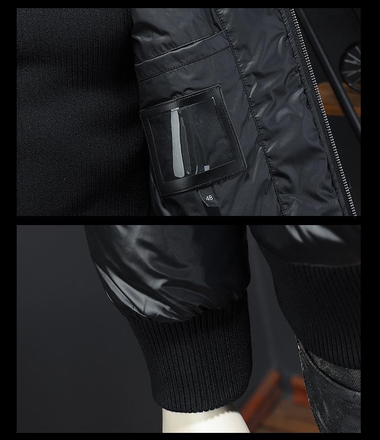 European Station 2025 Men's Winter Down Jacket - 90% White Duck, Stand Collar, Embroidered, High-Quality Trendy Style Outerwear.