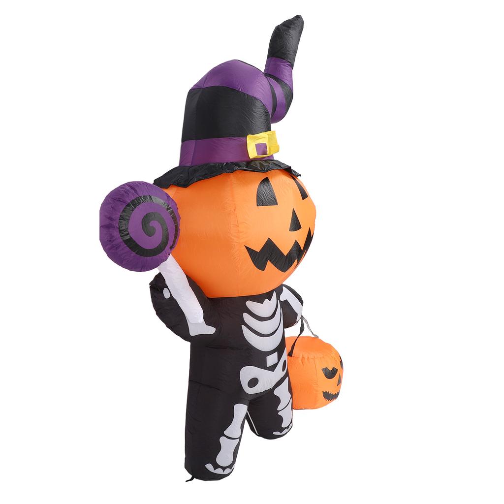 Надувное украшение в виде привидения со светодиодными огнями, водонепроницаемое, симпатичное, надувное украшение в виде скелета для двора