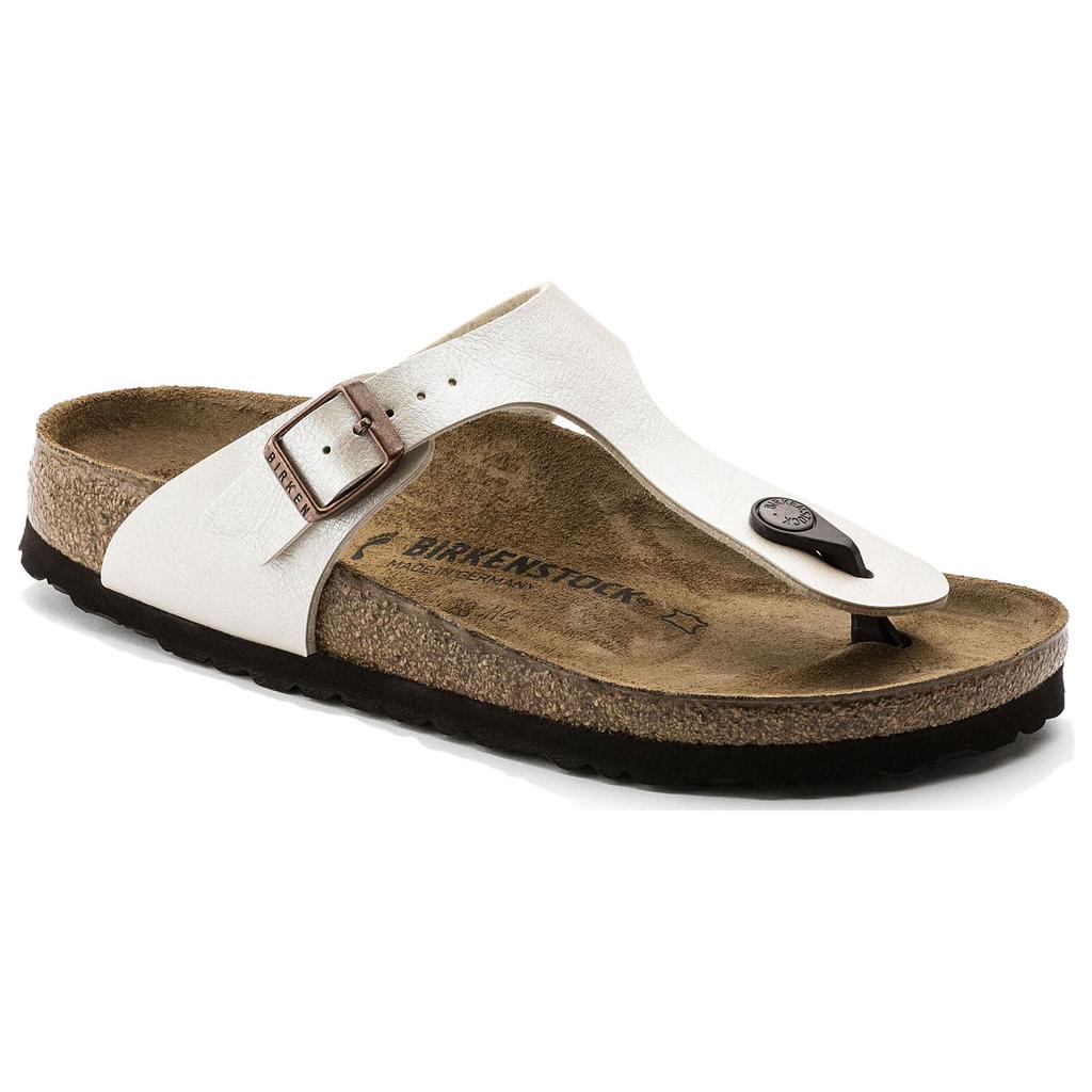 Birkenstock Сандалии Gizeh Birko Flor Graceful узкой посадки Жемчужно-белые Женские 0943873