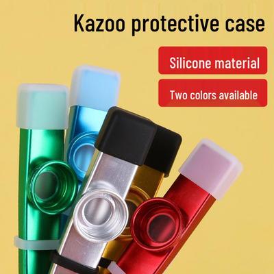 Профессиональный металлический kazoo с силиконовой крышкой - Портативный музыкальный инструмент для начинающих, Защита для мундштука