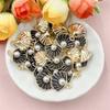 Alloy 20cps 14.5 * 15.5mm Accessories Jewelry Pearl Shell Oil Dripping Pendant Handmade DIY Earrings Pendant Necklace