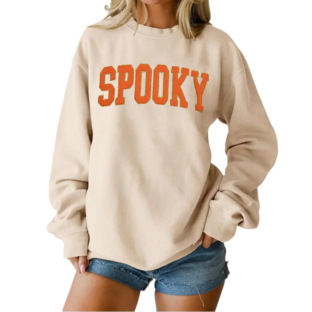 Women's Round Neck Printed Tops Cotton Casual Fashion Long Sleeve Pullover Top Blouse