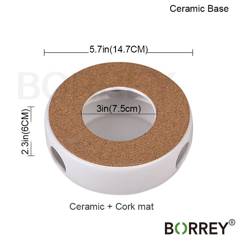 BORREY1L Transparent Borosilicate Glass Teapot Heat-Resistant Large Clear Tea Pot Flower Tea Set Puer Kettle Teapot Holder Base