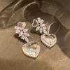 Exquisite Love Heart Earrings Zircon Women's Earrings Luxury Shing Drop Earring For Party Wedding Zircon Ear Accessory