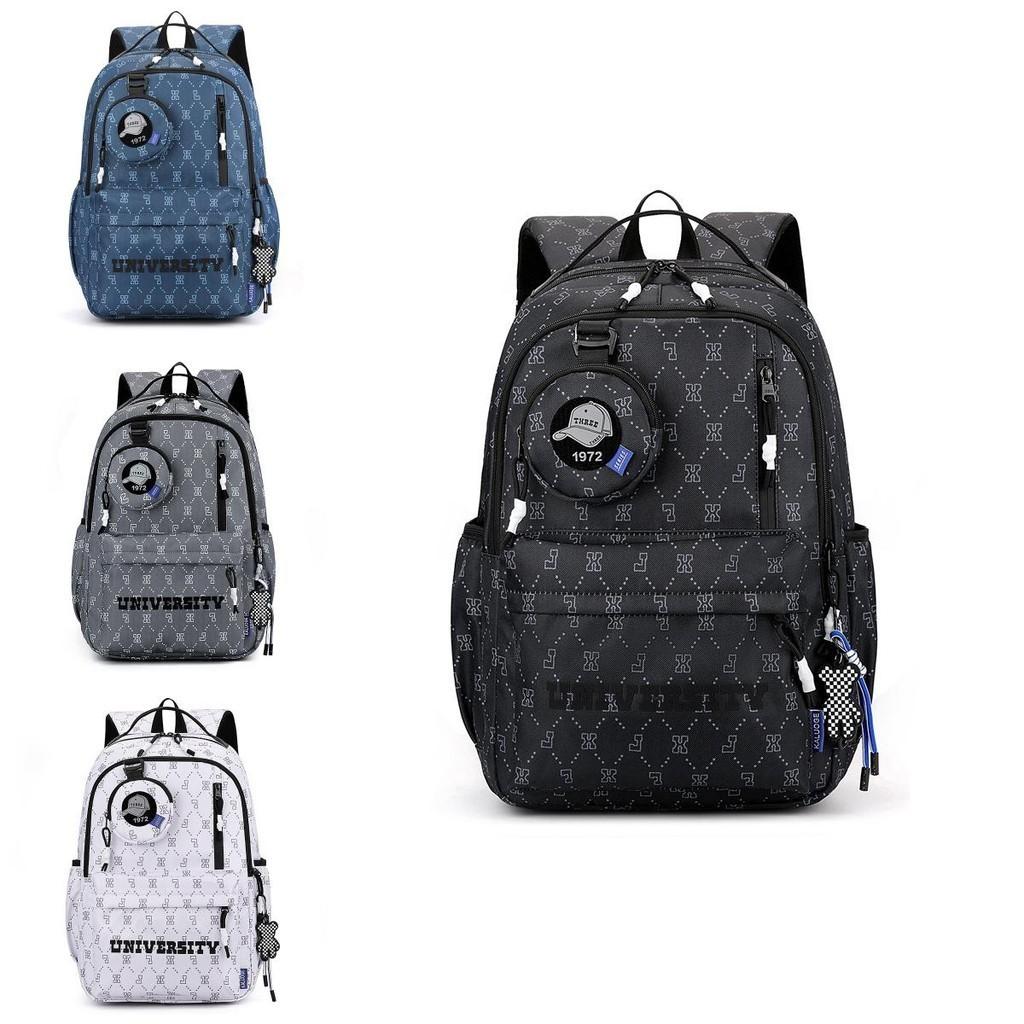 Stylish Spring New Unisex Backpack Casual Travel Bag For Students In Gray Blue Black