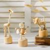 Wooden Furnishing Articles Furnishing Articles Ins Contracted Wind Puppet Movable Desktop Decoration Posed