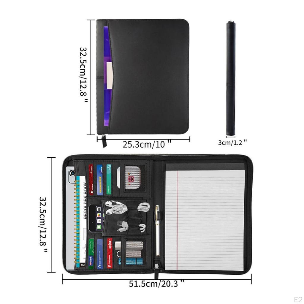 Портфель для деловых встреч с застежкой-молнией, папка для записей формата А4, портативный чехол для хранения документов