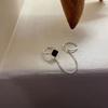 VENTFILLE 925 Silver Black Love Heart Ring for Women Adjustable Ins Retro Chain Tassel Jewelry Birthday Gift Dropship Wholesale