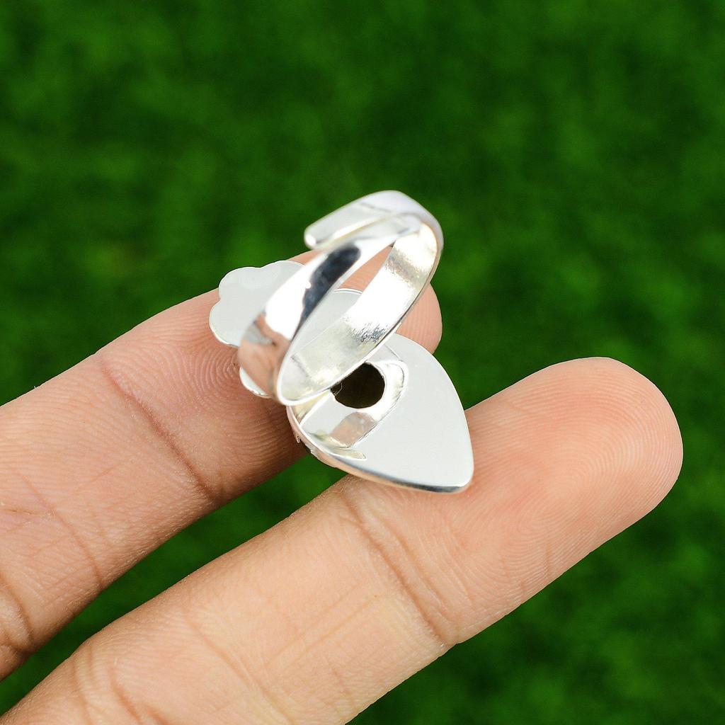 Натуральный лабрадорит, эффектное кольцо-цветок, регулируемое, серебро 925 пробы, для женщин