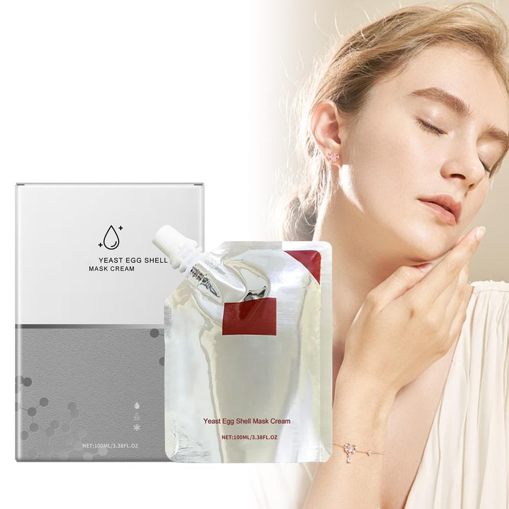 Маска-крем для лица с дрожжами и яйцами, маска для очищения пор и увлажнения 100 мл