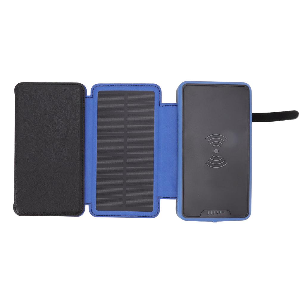 Солнечная батарея Power Bank многофункциональная портативная складная 20000 мАч кожаная зернистая солнечная зарядка для телефона