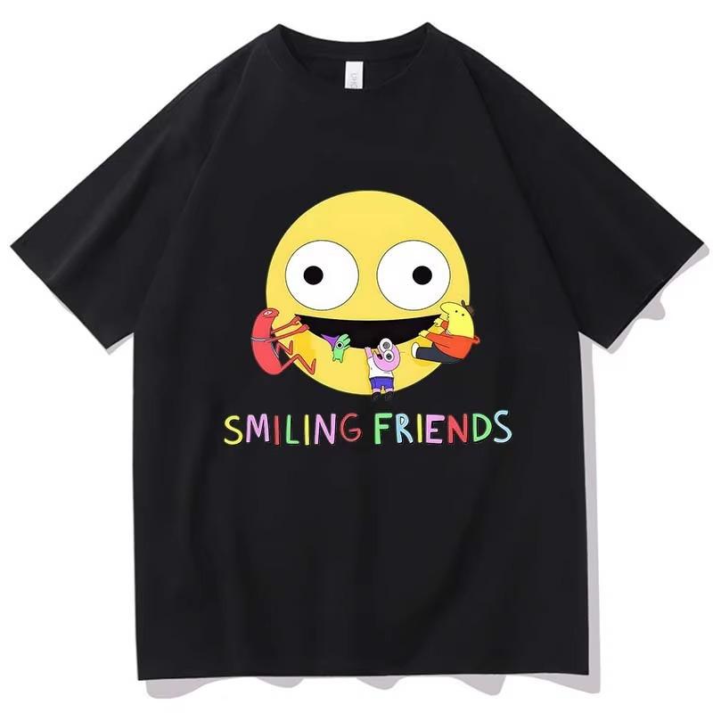 Funny Smiling Friends Cartoon Print Tshirts Summer Spring Teeshirt Graphic Printing Tshirts High Quality Soft Tees